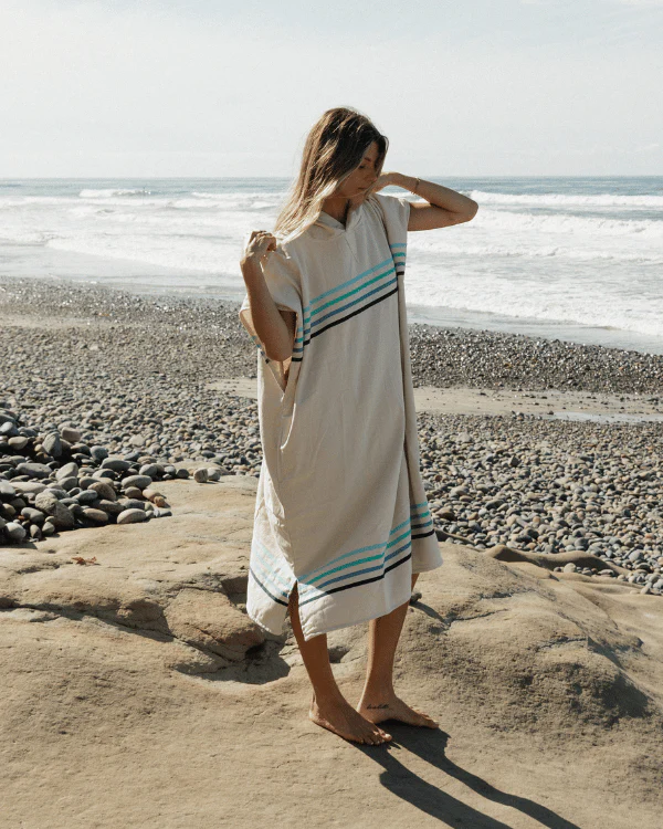 Border Classic Stripe Poncho - Aqua - Image 10