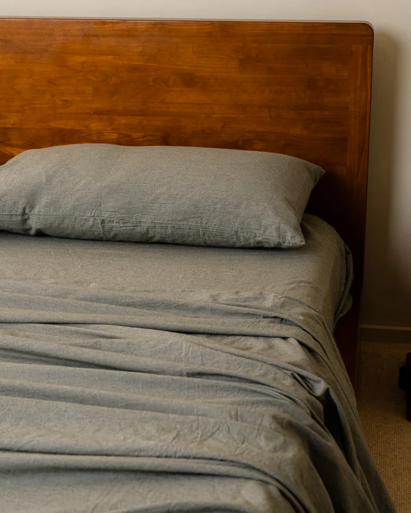 Classic Micro Twill Solid Melange Flat Top Sheet Moss - Image 5