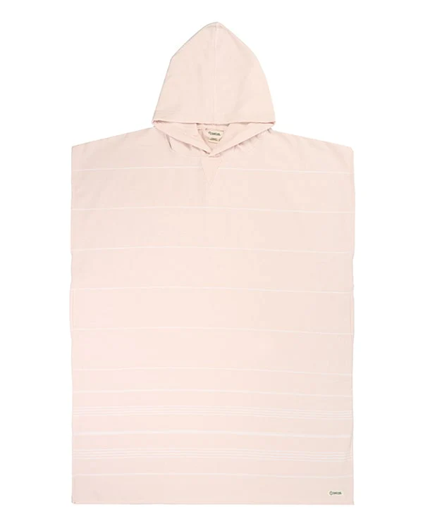 Classic Stripe Hooded Poncho - Calcite Pink