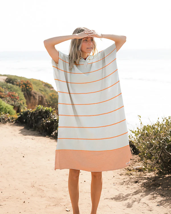 Colorblock Stripe Hooded Poncho - Mint - Image 2