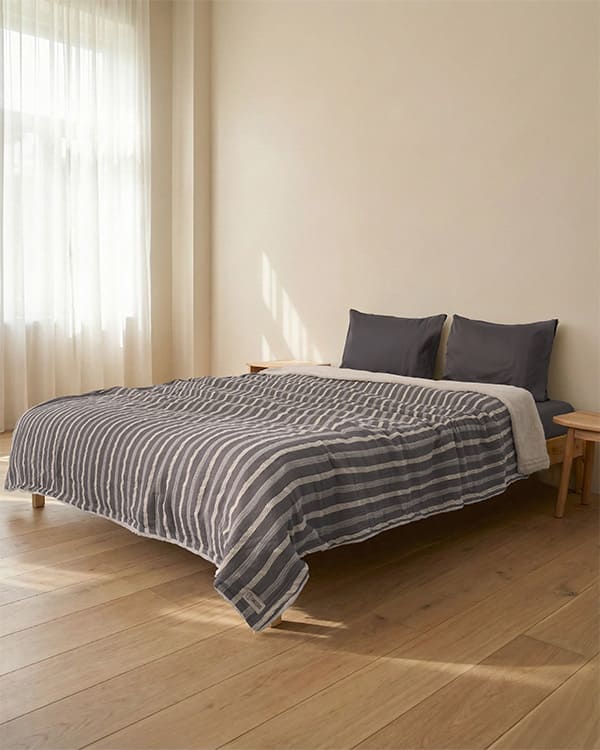 Cozy Texture Plush Blanket - Steel Grey - Image 6