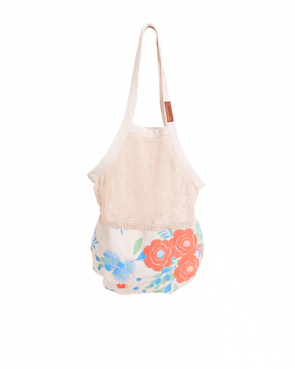 Flower Bunch Printed Net Market Bag - Image 3