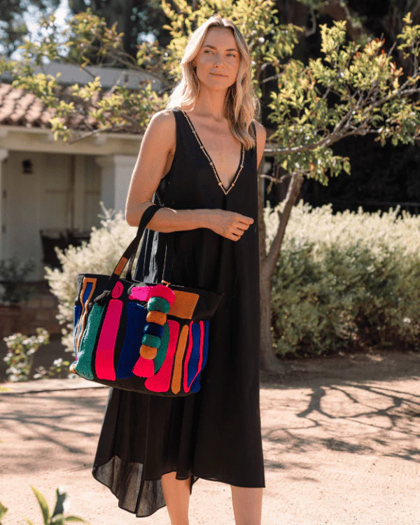 Hermosa Chenille Tote - Black - Image 4