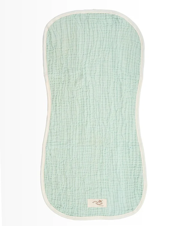Little Fishies Gauze Burping Cloth Bundle - 3 Pack - Seafoam / Peach Fuzz / Natural - Image 3