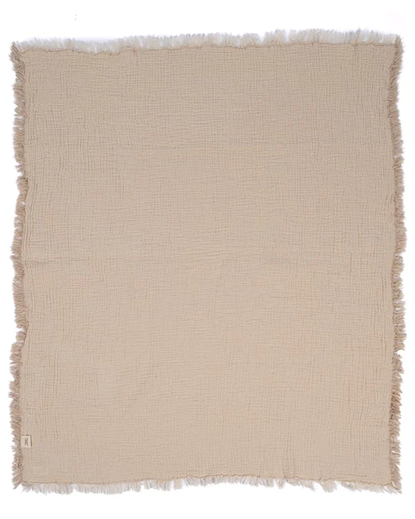Little Fishies Gauze Receiving Blanket - Beige - Image 4