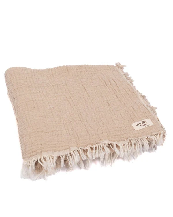 Little Fishies Gauze Receiving Blanket - Beige - Image 9