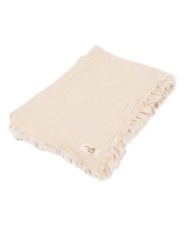 Little Fishies Gauze Receiving Blanket - Natural - Image 9