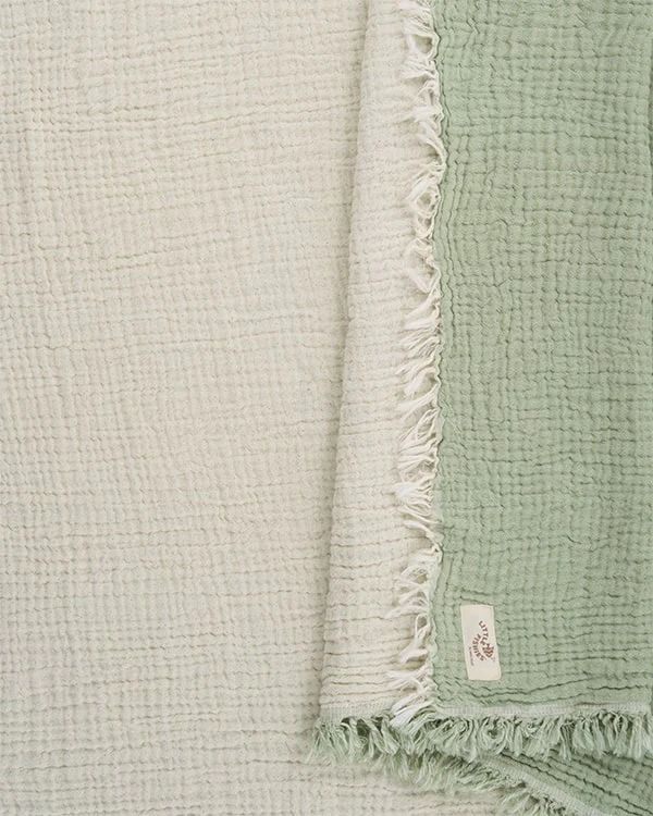 Little Fishies Gauze Receiving Blanket Set - 3 Pack - Sage / Grey / Navy - Image 8