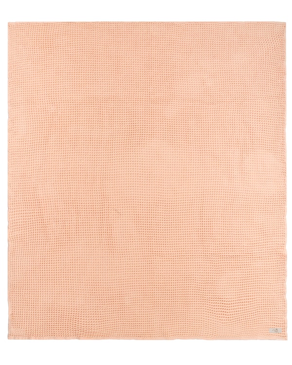Little Fishies Waffle Blanket - Peach Fuzz - Image 2