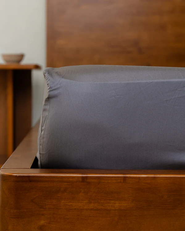 Luxe Sateen Fitted Sheet Steel Grey