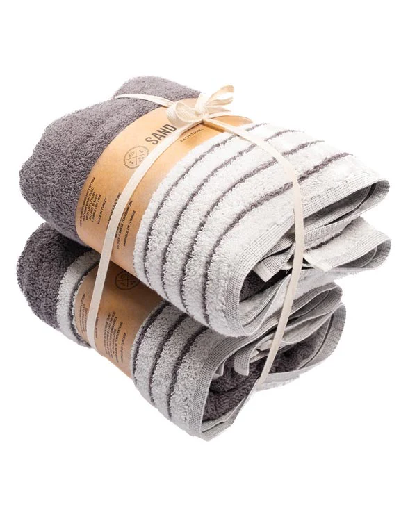 Micro Stripe Bath Bundle - 2 Pack - Grey - Image 6