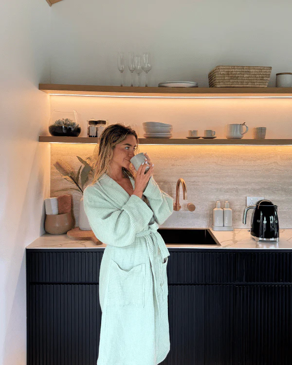 Micro Waffle Robe Sage - Image 8