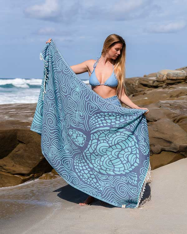 Mint Swirl Turtle Towel - Image 2
