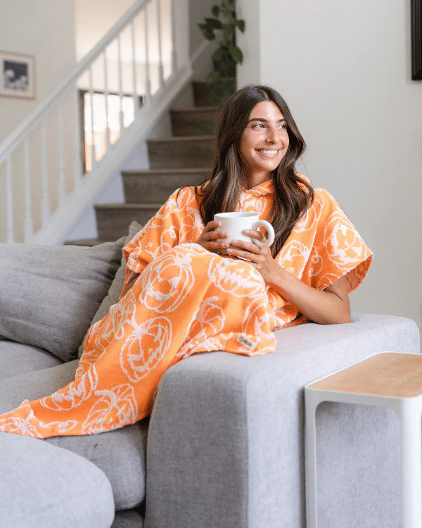 Pumpkin Hooded Poncho - Image 2