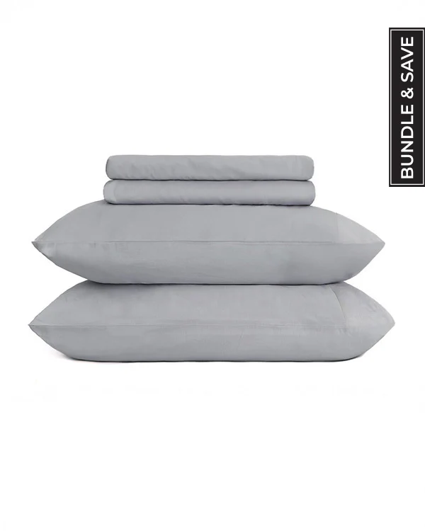 Signature Percale Solid Sheet Set Grey