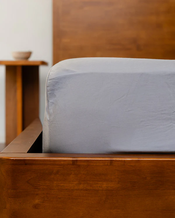Signature Percale Solid Sheet Set Grey - Image 6
