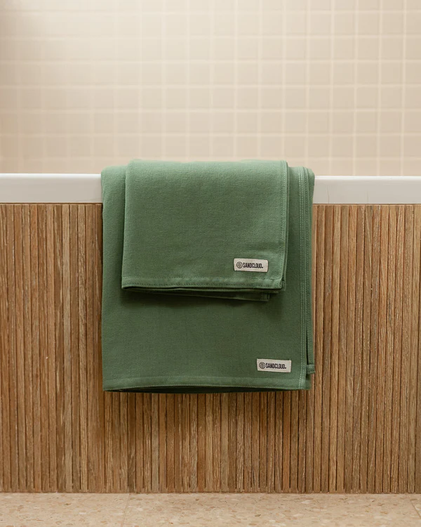 Terra Fringeless XL Bath Bundle - Hedge Green - Image 2