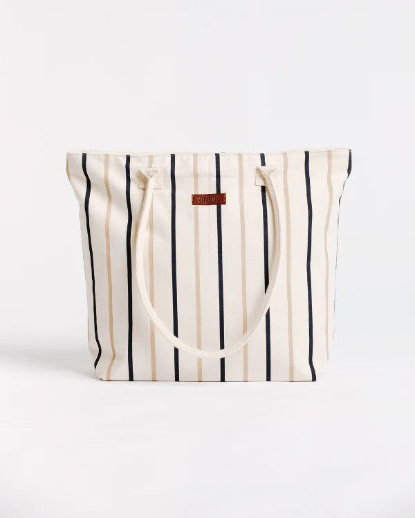 Vert Stripe Beach Tote